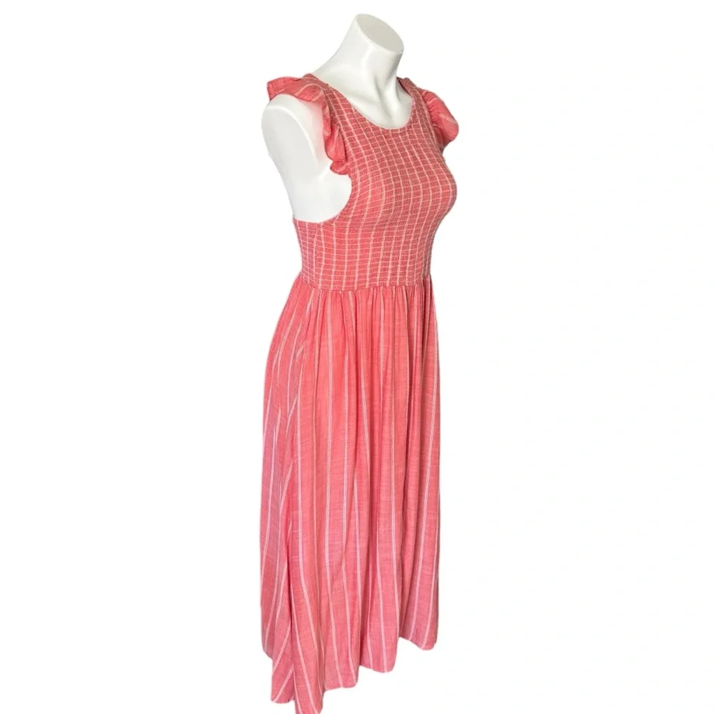 Free People Chambray Butterflies Midi Dress in Red Size S